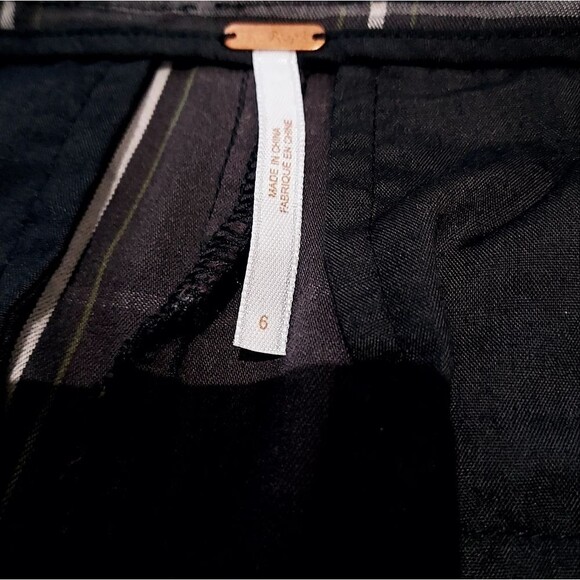 NWT Free People Charcoal Checkered Cropped Pants size 6 - Picture 4 of 12